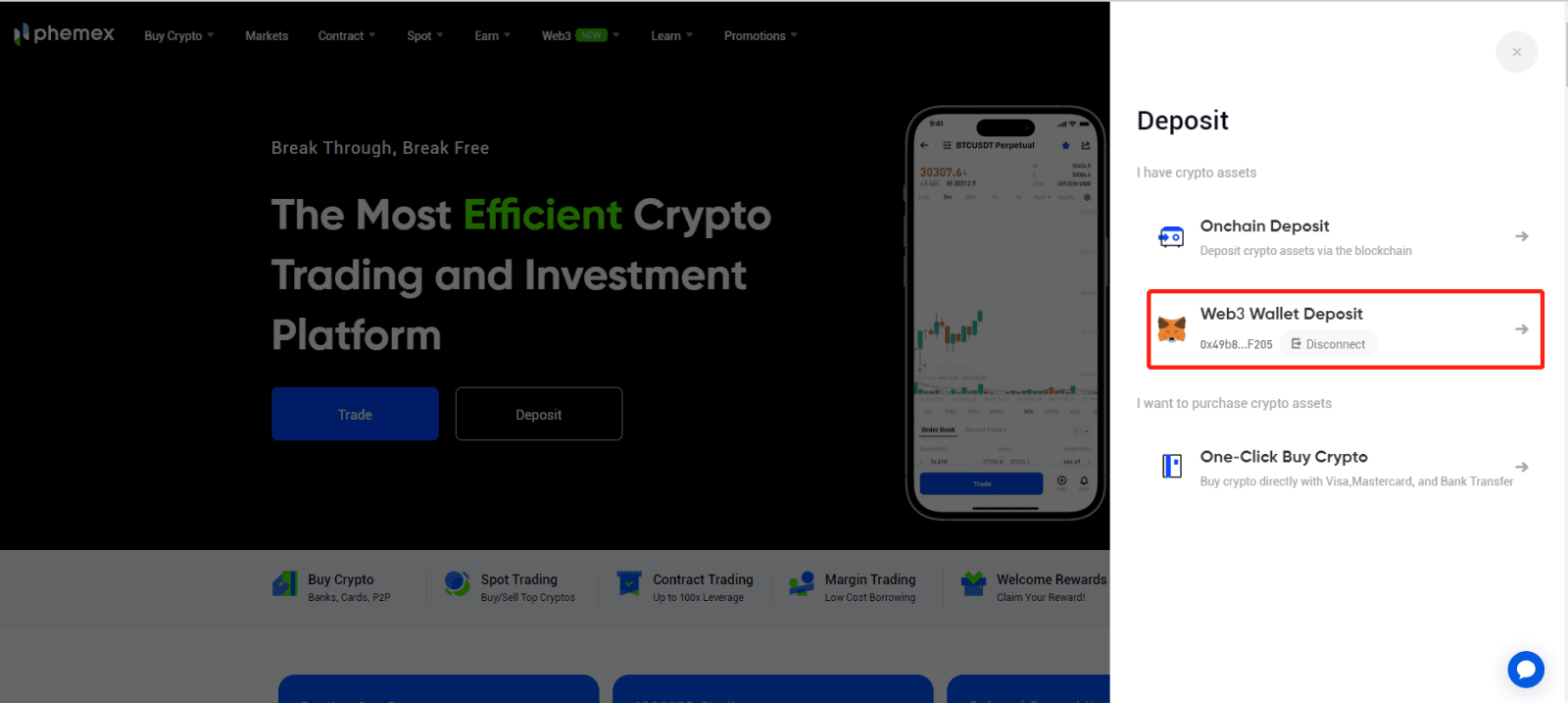 How to Open Account and Deposit into Phemex