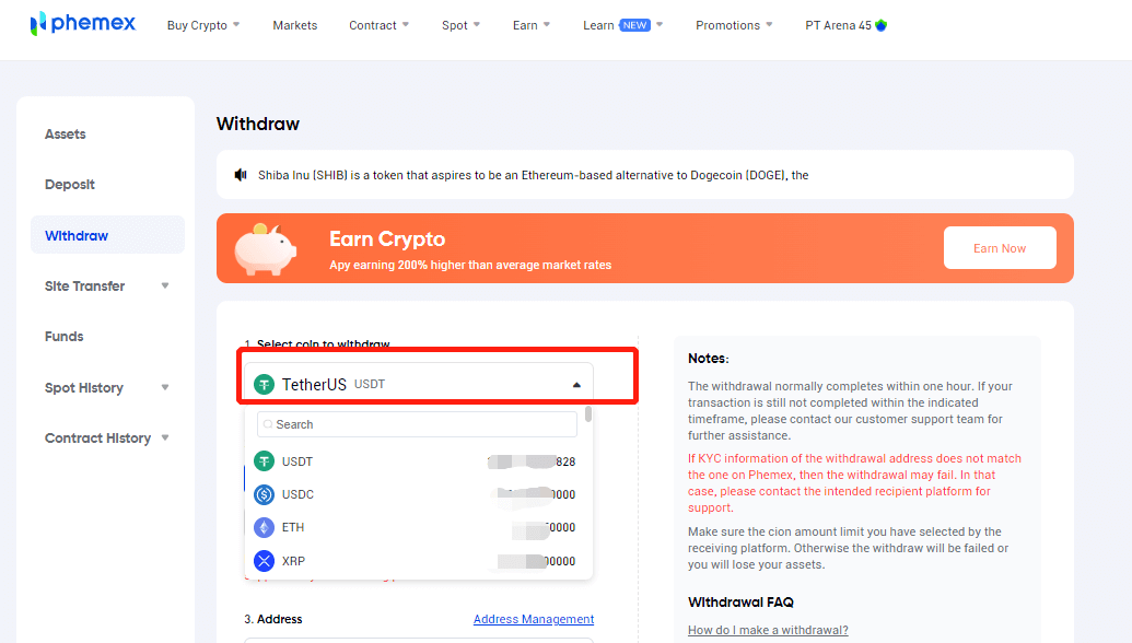 How to Register and Withdraw on Phemex
