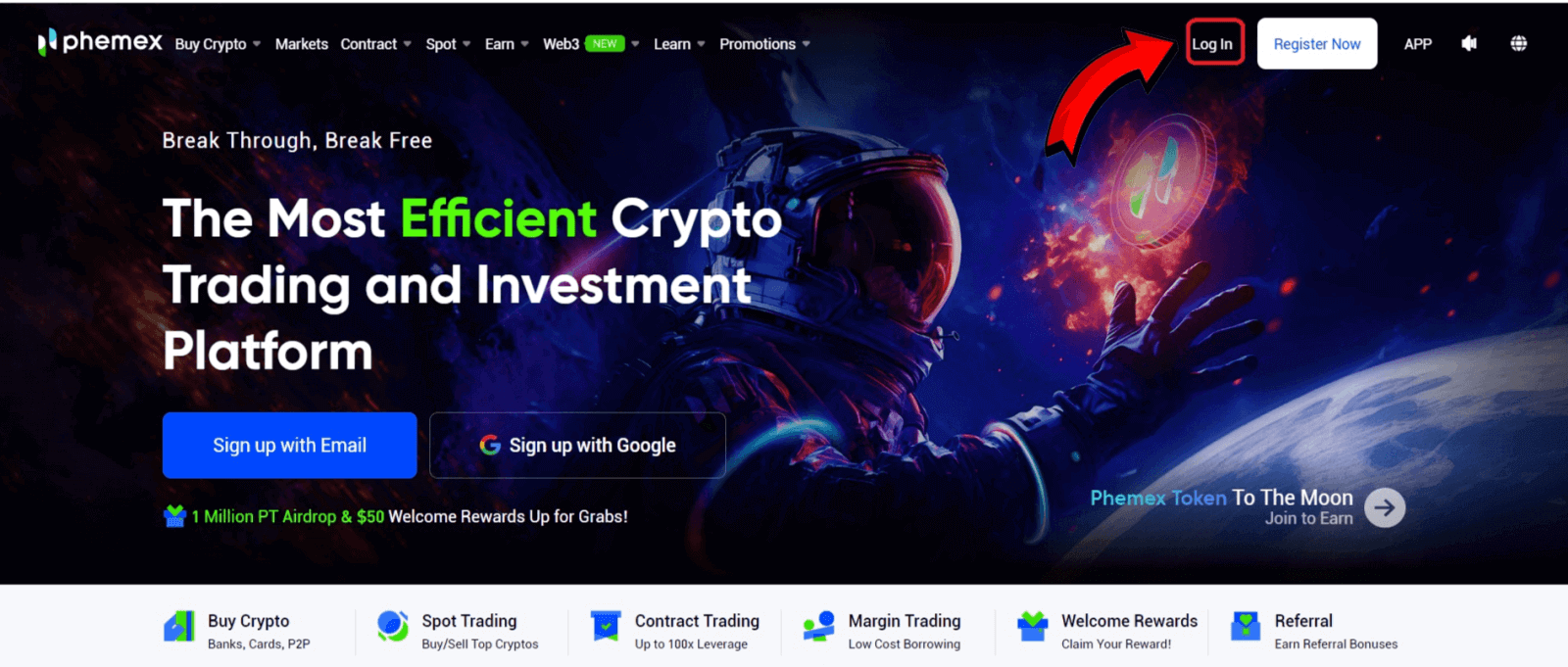 How to Sign Up and Login to a Phemex account