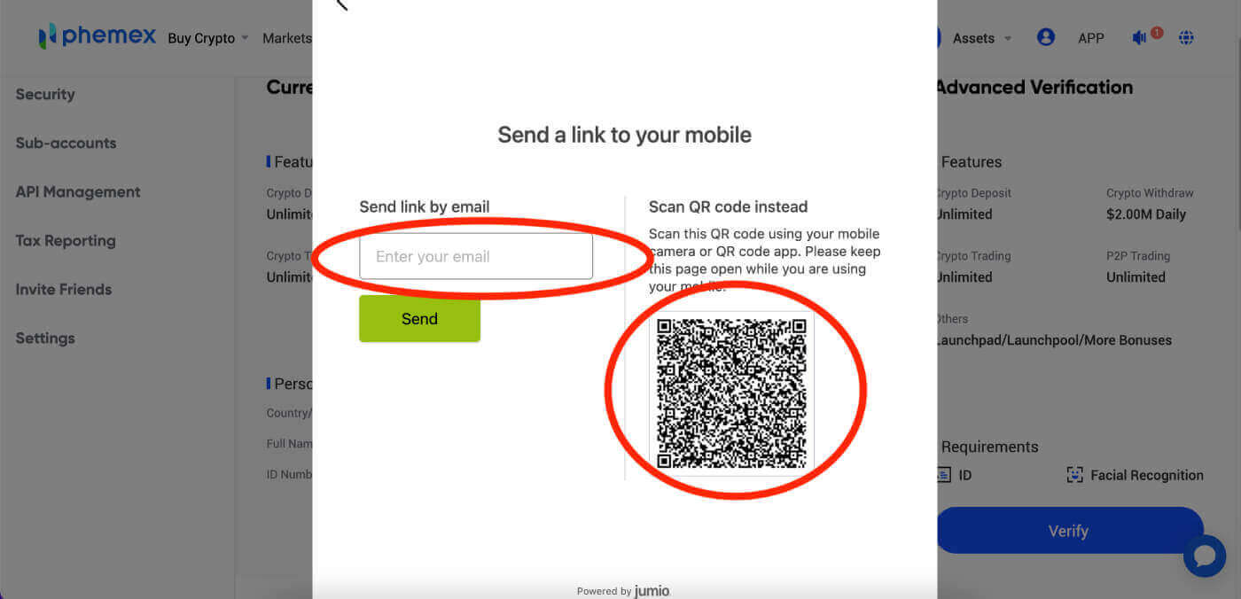 How to Verify Account on Phemex